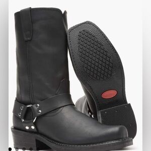 DURANGO BLACK LEATHER SOFT SQUARE TOE HARNESS MOTORCYCLE BOOTS MEN'S 11D